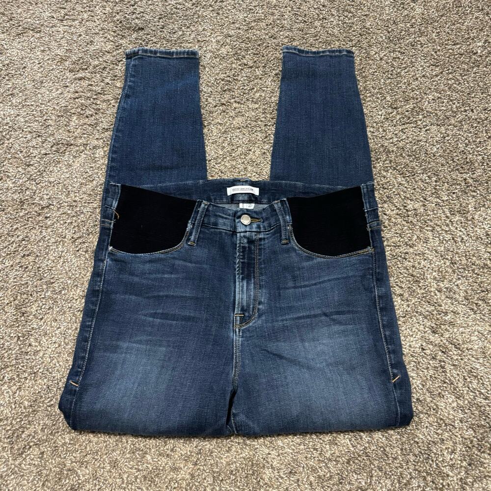 Good American Women's Skinny Jeans - Dark Blue and Black